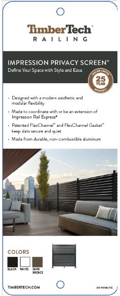 TimberTech IRX Privacy Screen ID Plaque