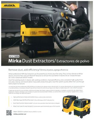 Mirka Dust Extractor Product Sheet