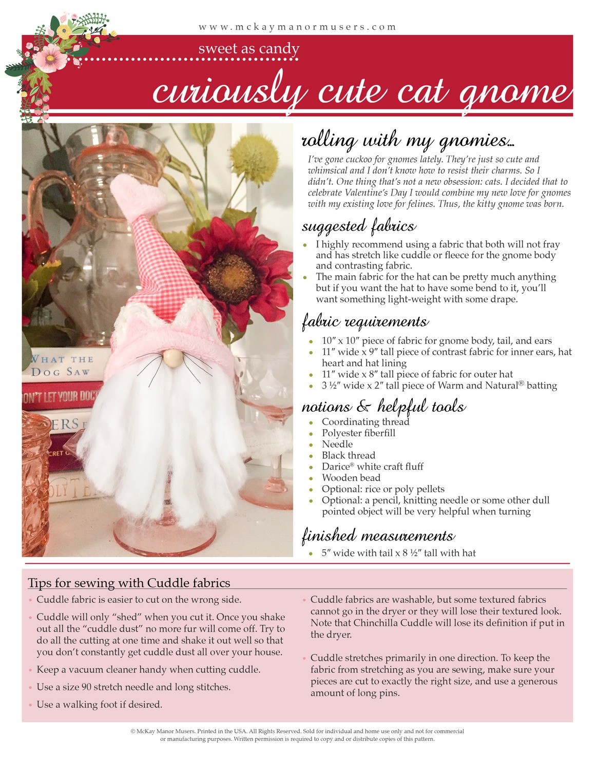 Curiously Cute Cat Gnome PDF Pattern