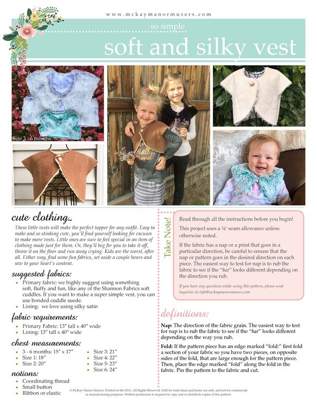 So Simple Soft and Silky Vest PDF Pattern