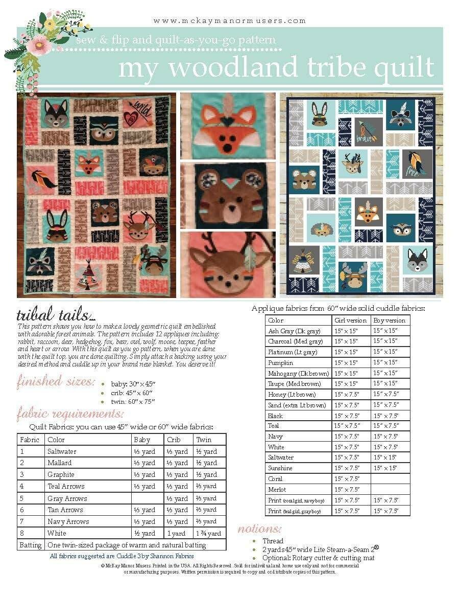 My Woodland Tribe Quilt PDF Pattern