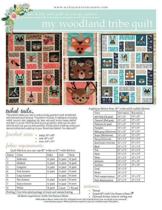 My Woodland Tribe Quilt PDF Pattern