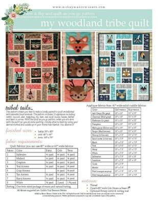 My Woodland Tribe Quilt PDF Pattern