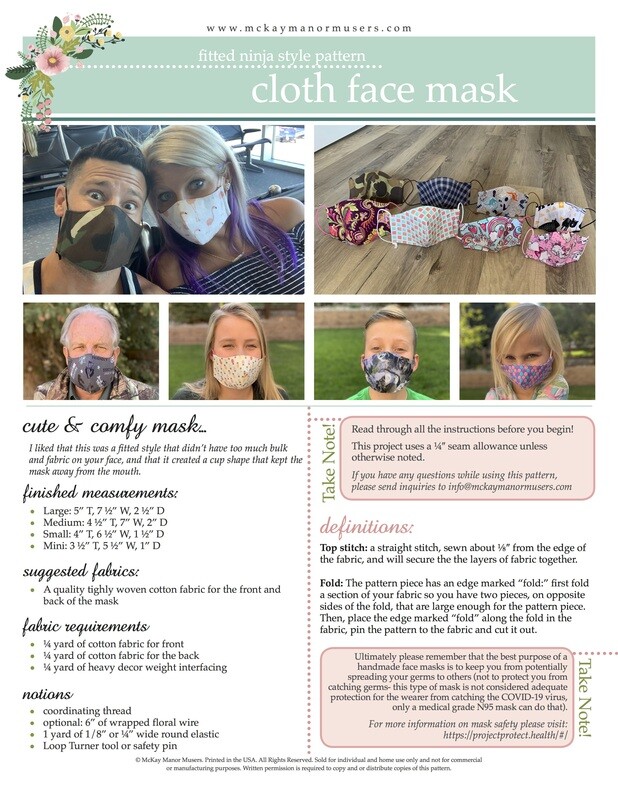 Cloth Face Mask Pattern