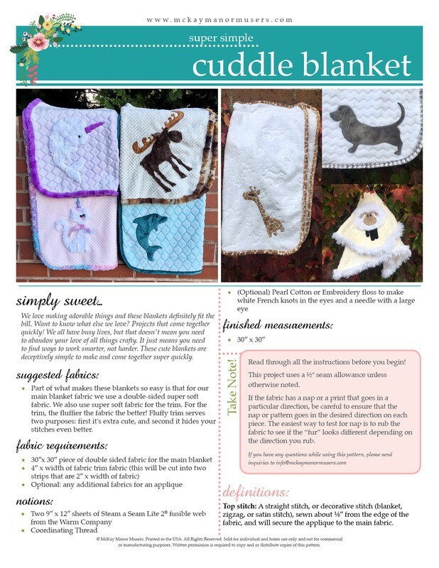 Double Sided Fleece Blanket PDF pattern