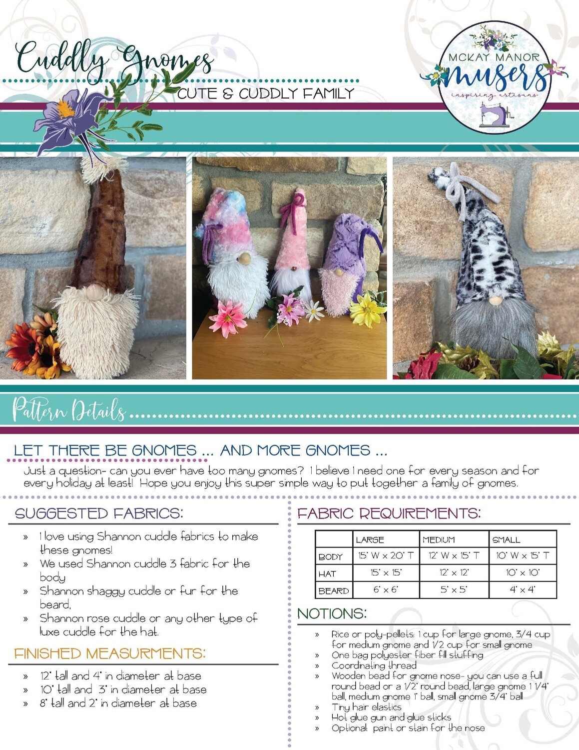 Cuddly Gnome Family Downloadable Pattern