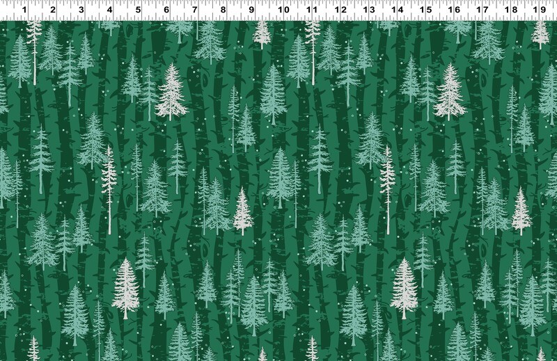 Boreal Forest Evergreen Scandinavian Winter Fabric