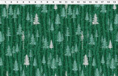 Boreal Forest Evergreen Scandinavian Winter Fabric