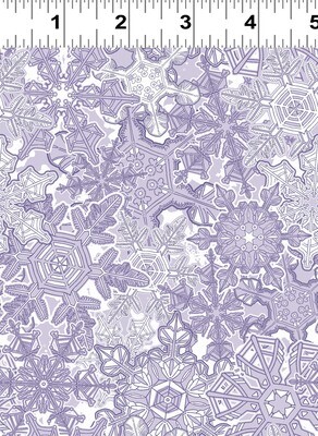 Crystalline Snowflakes Light Indigo Scandinavian Winter Fabric