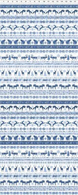Fair Isles Animal Line Print Scandinavian Winter Fabric