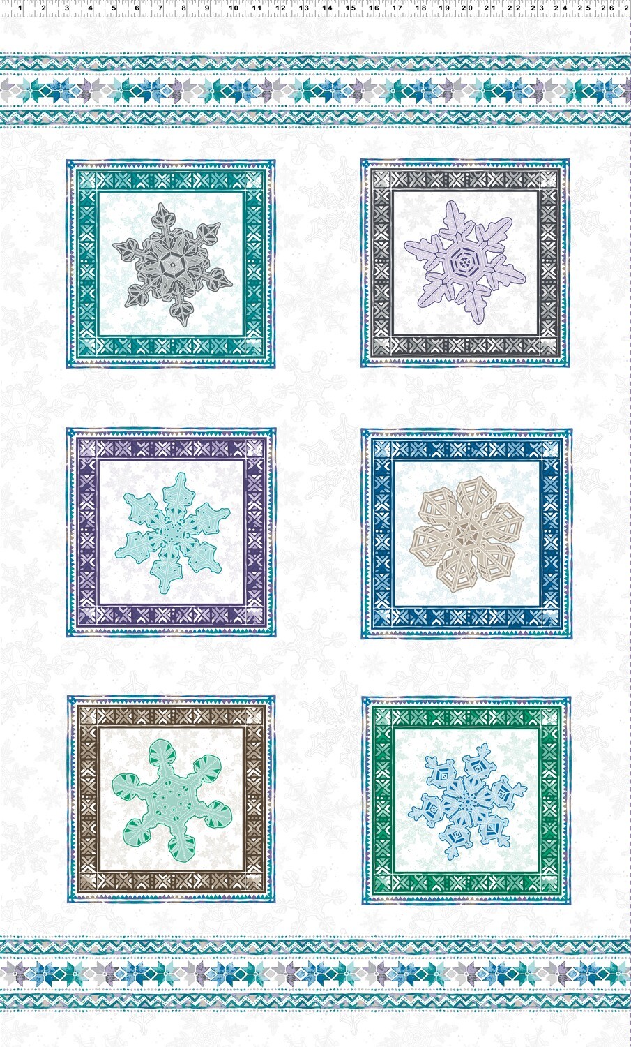 Ice Crystals Panel from the Scandinavian Winter Fabric Collection