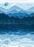 Hazy Mountains Extra Large Panel - Nordic Blues