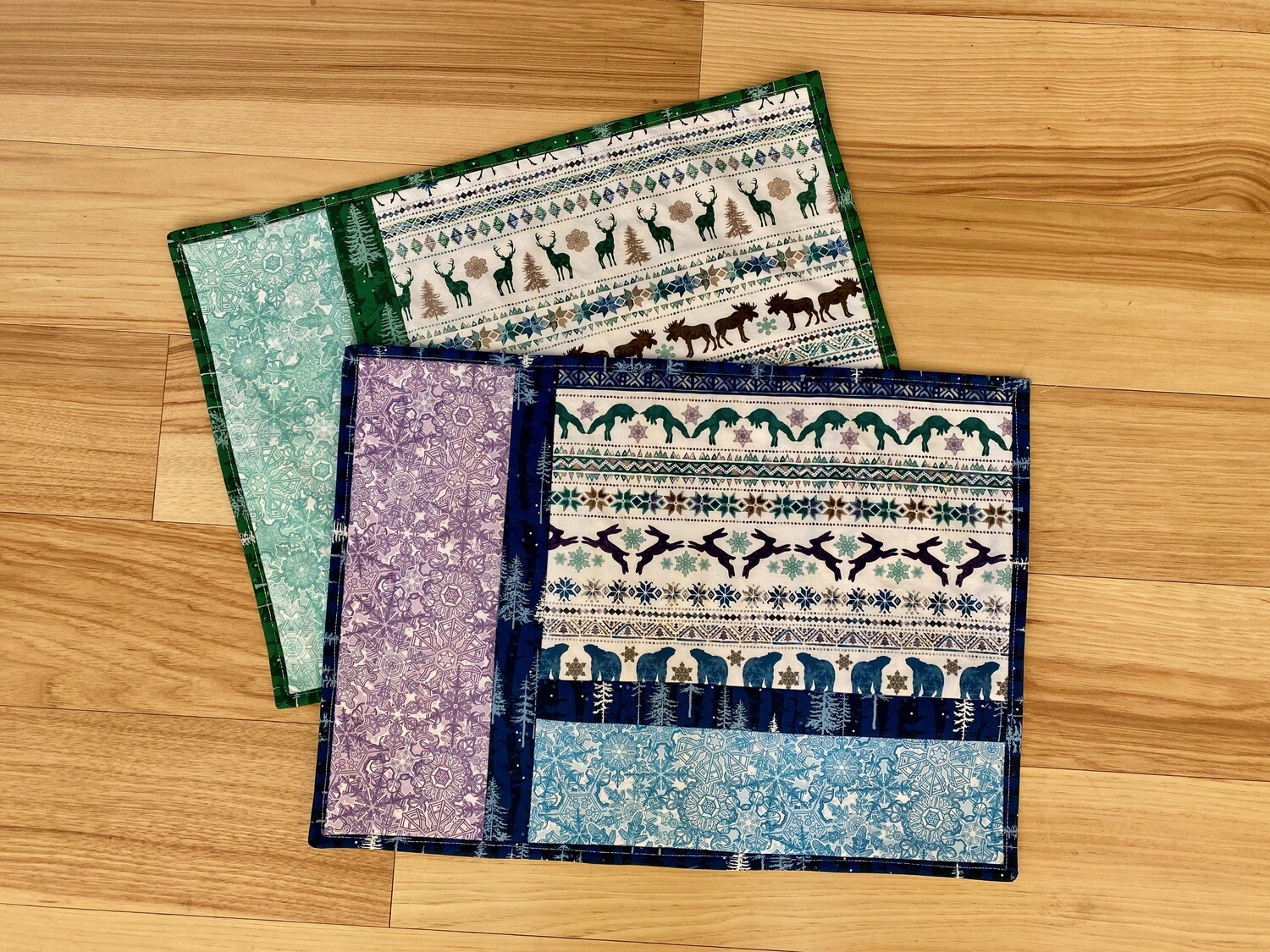 Pair of Placemats Kit, Pair of Placemats: Nordic Animals and Snowflakes