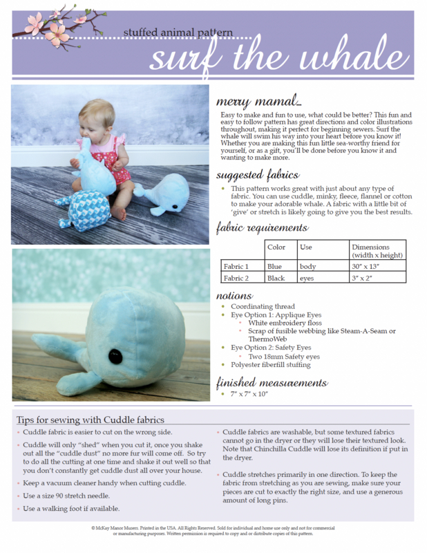 Surf the Whale Stuffed Animal PDF Pattern