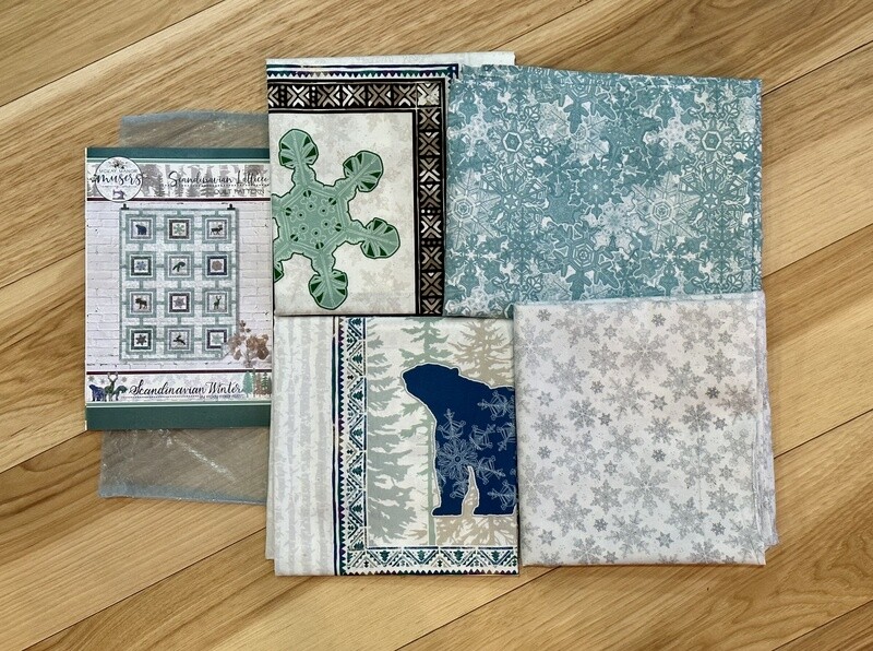 Scandinavian Winter Lattice Quilt Kit Teal