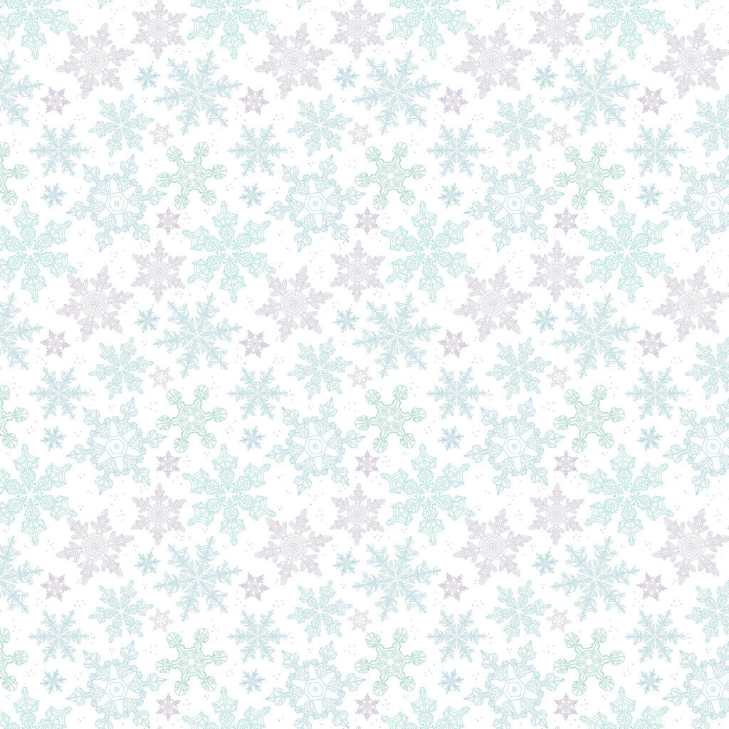 Colorful Snowflakes Scandinavian Winter Fabric