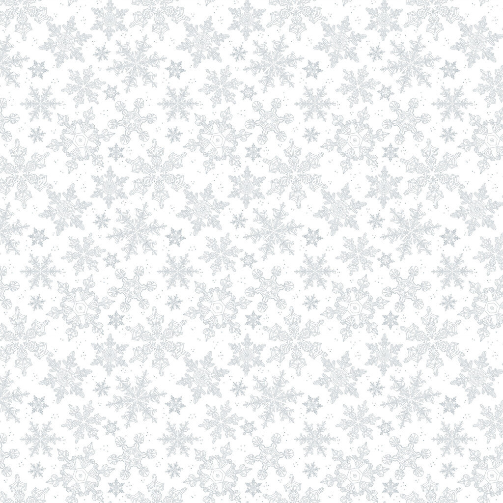 Light Grey Snowflakes Scandinavian Winter Fabric