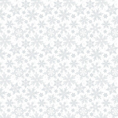 Light Grey Snowflakes Scandinavian Winter Fabric