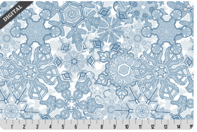 Crystalline Snowflakes Denim Blue Shannon Cuddle Fabric