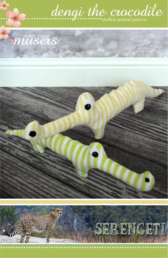 Dengi The Crocodile Stuffed Animal Pattern