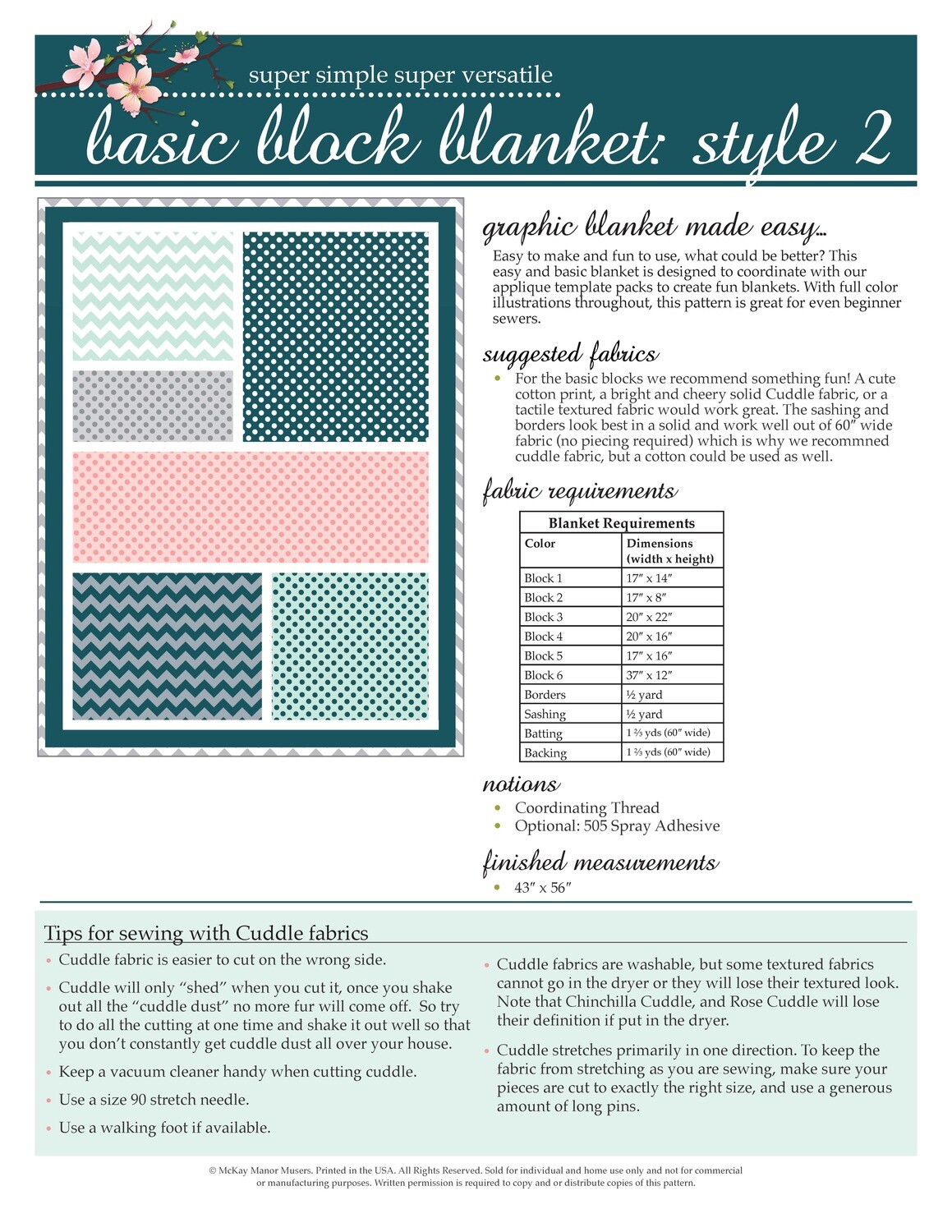 Basic Block Blanket Style 2 PDF Pattern