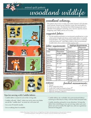 Woodland Wildlife Quilt PDF Pattern