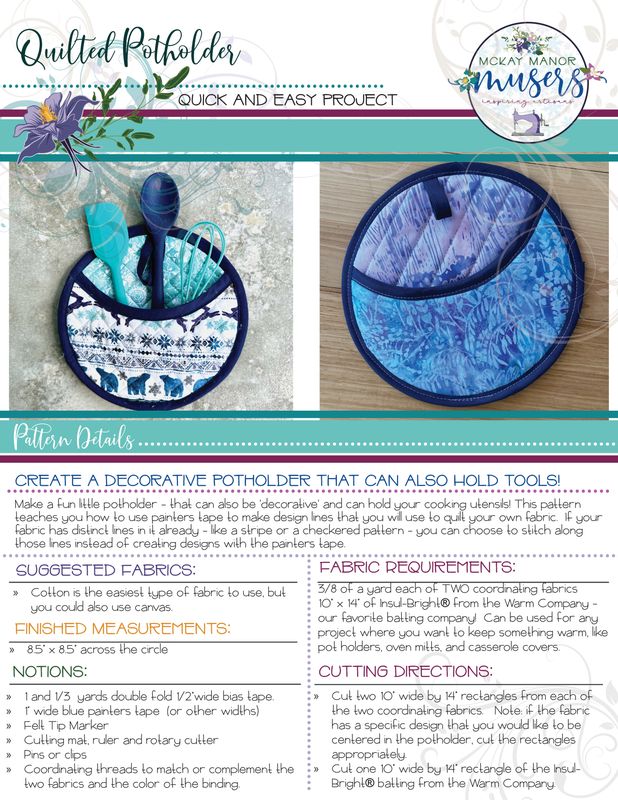Quilted Potholder PDF Sewing Pattern