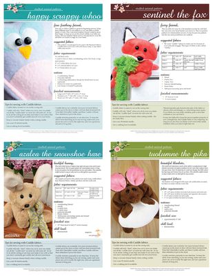 Four Stuffed Animal PDF Patterns