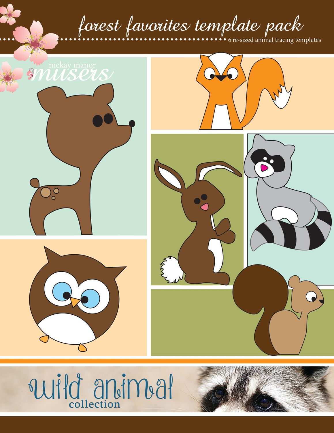 Forest Friends Template Pack Downloadable Pattern