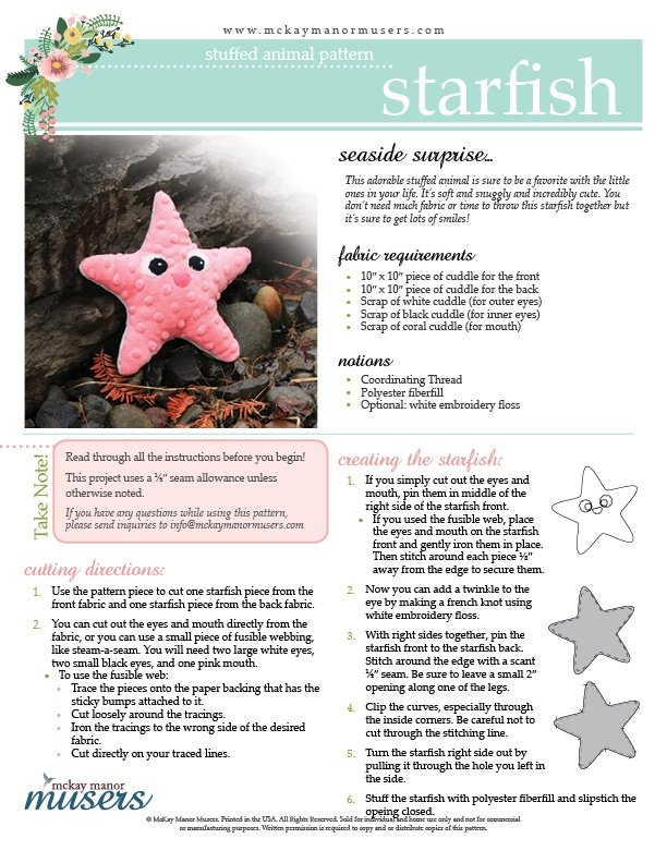 Starfish PDF Pattern