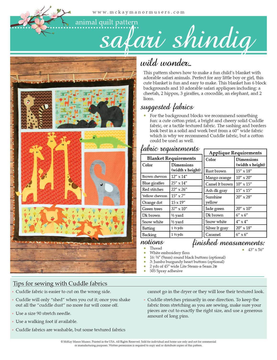 Safari Shindig PDF Quilt Pattern