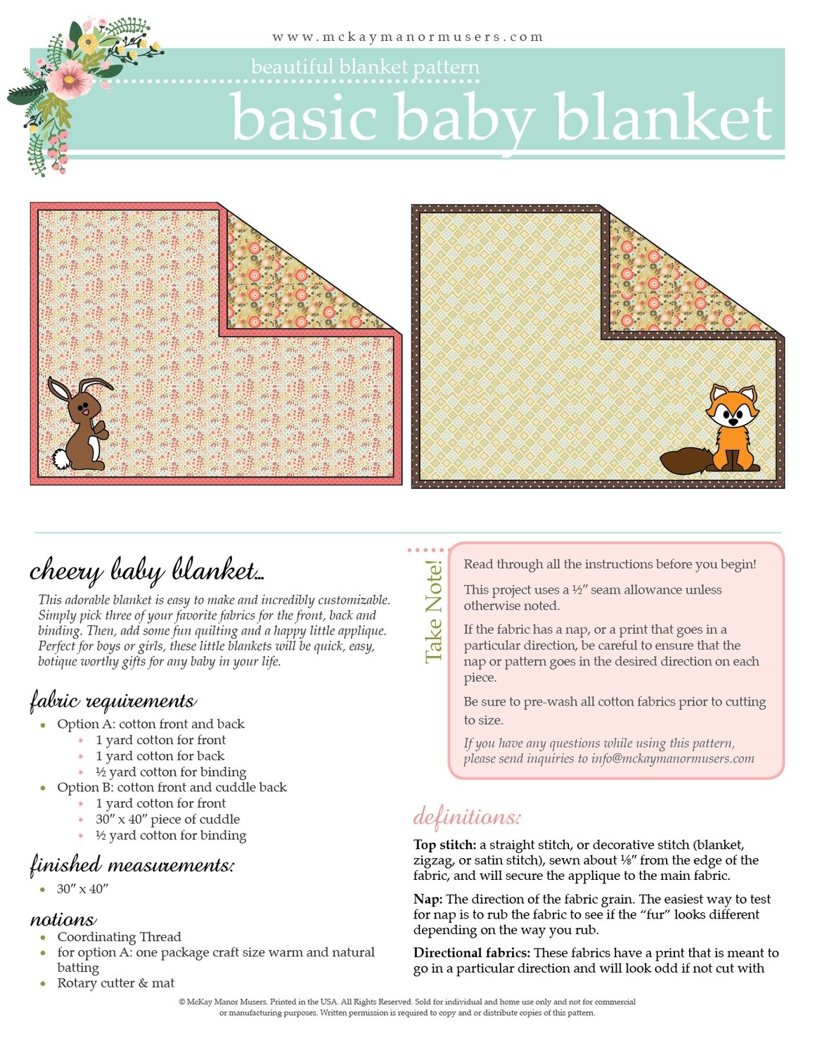 Basic Baby Blanket Pattern