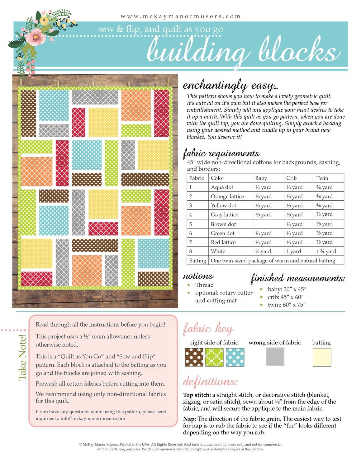 Building Blocks PDF Pattern