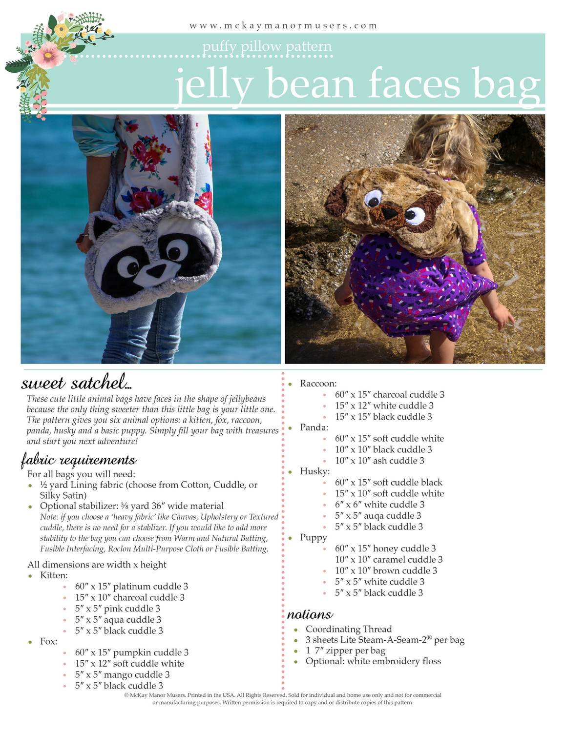 Jelly Bean Faces Bag PDF pattern