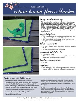 Cotton Bound Fleece Blanket PDF Pattern