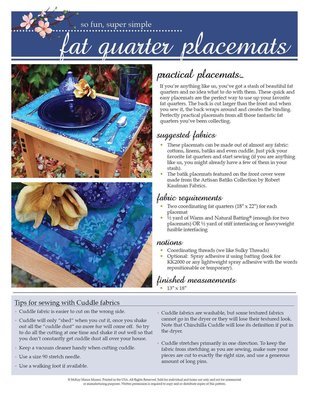 Fat Quarter Placemat PDF Pattern