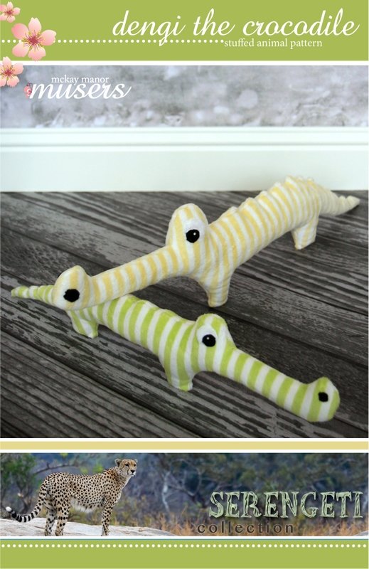 Dengi The Crocodile Stuffed Animal Pattern