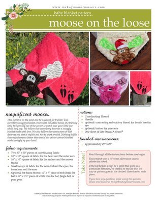 Moose on the Loose Critter Corner PDF Pattern
