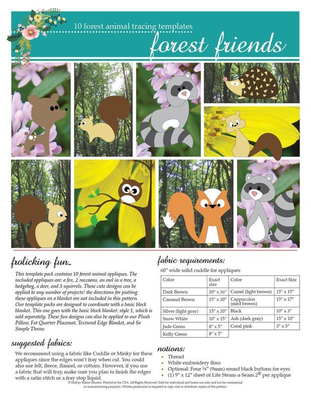 Forest Friends Template Pack PDF Pattern