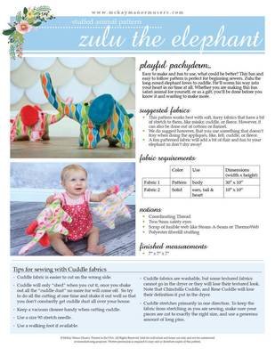 Zulu The Elephant Stuffed Animal PDF Pattern