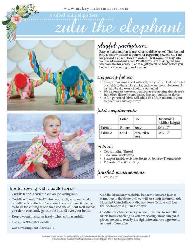 Zulu The Elephant Stuffed Animal PDF Pattern