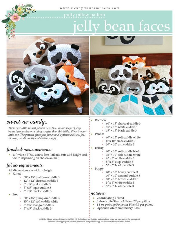 Jelly Bean Faces PDF Pattern