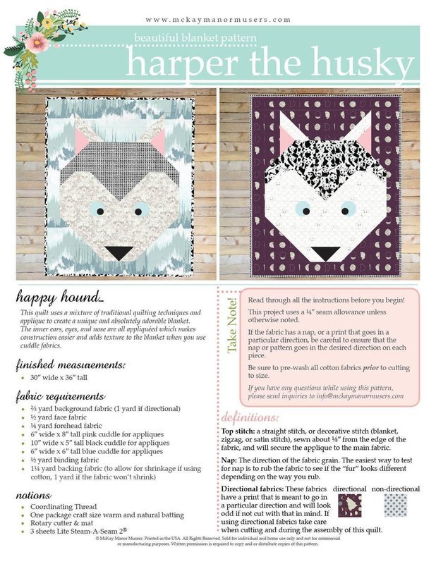 Harper the Husky Quilt PDF pattern