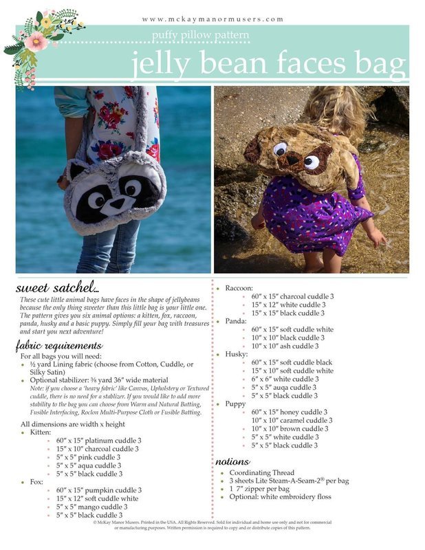 Jelly Bean Faces Bag PDF pattern