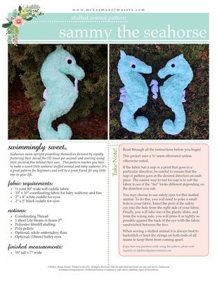 Sammy the Seahorse PDF Pattern