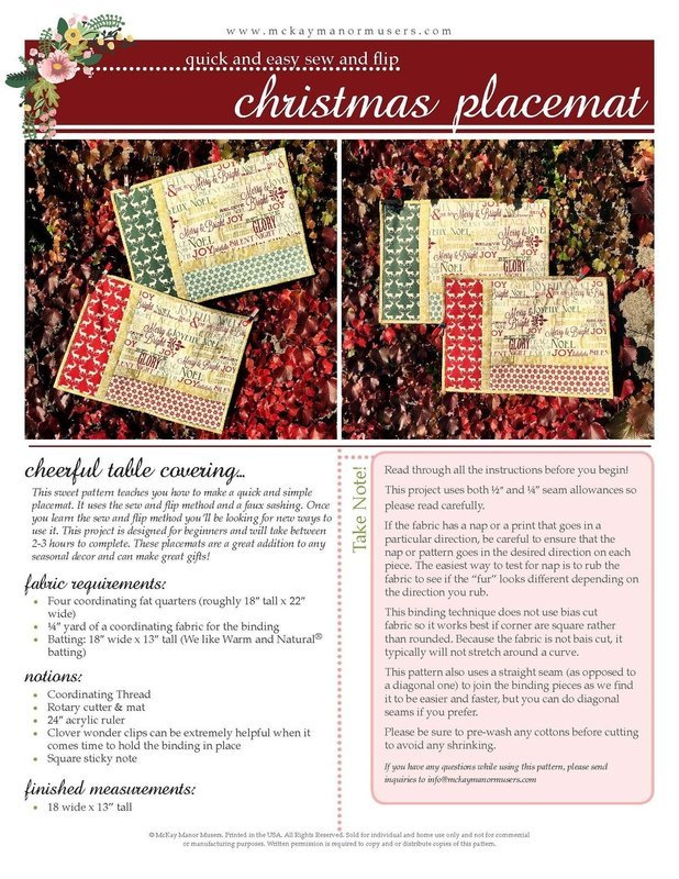 Christmas Placemat Pattern
