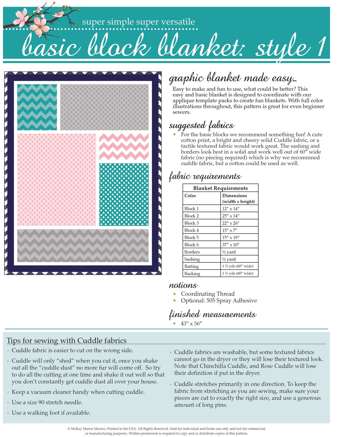 Basic Block Blanket Style 1 Downloadable Pattern