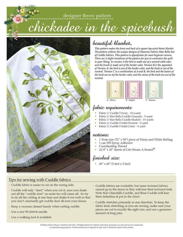 Chickadee in the Spicebush PDF Pattern