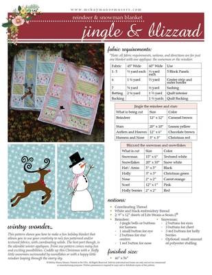 Blizzard And Jingle Snowman &amp; Reindeer Quilt PDF Pattern