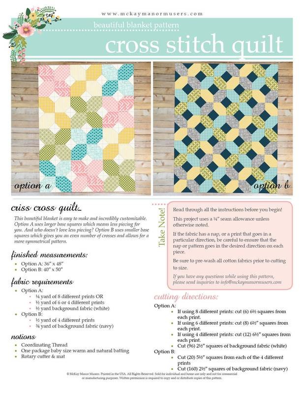 Cross Stitch Quilt PDF Pattern